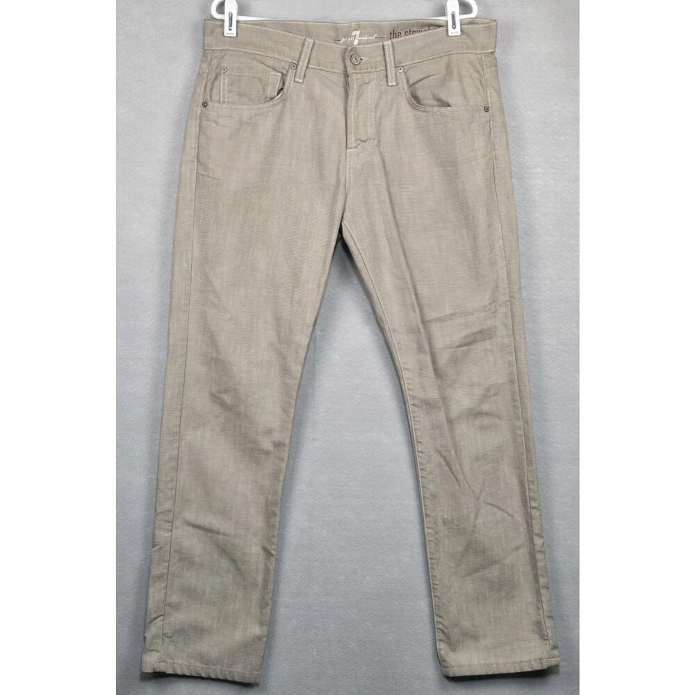 7 For All Mankind Men's The Straight Jeans Tan Sz 34x31